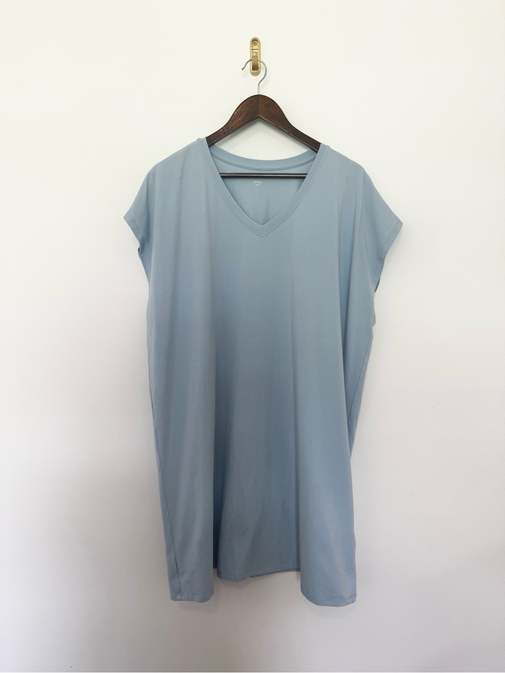 Eileen Fisher Organic Cotton Stretch V-Neck Tunic Top - XL